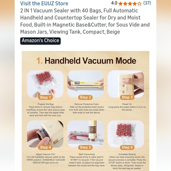 Vacuum Sealer with Bags - Picture 6 of 12